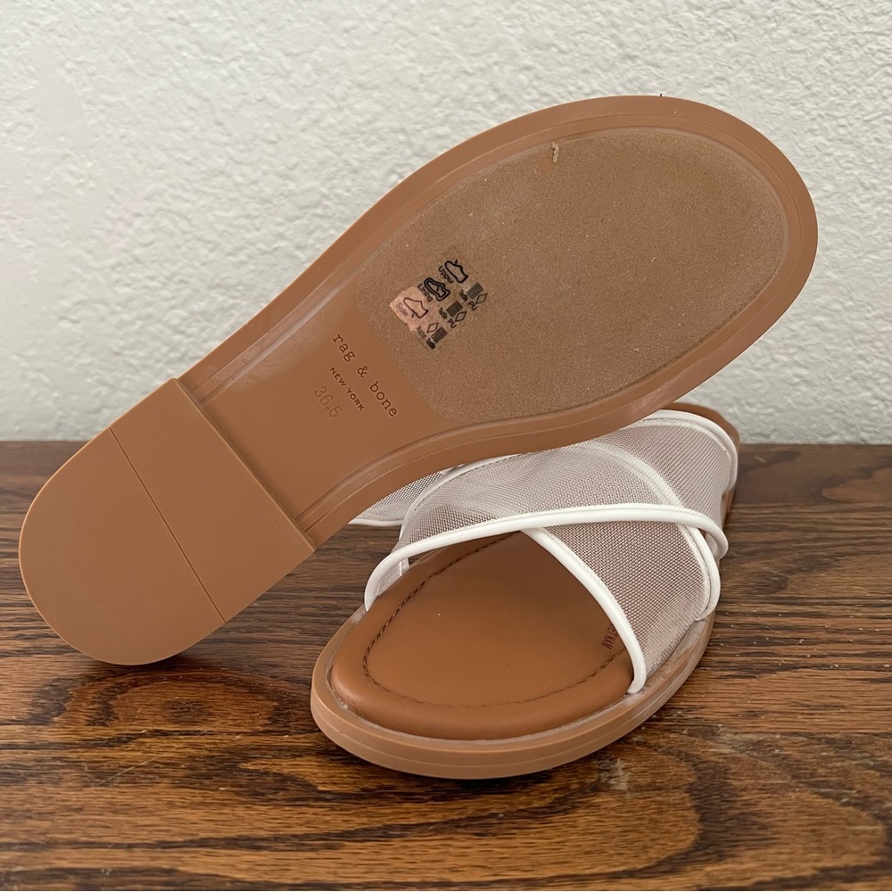 RAG & BONE Geo Mesh Cross Strap Sandal - Antique White 6.5 NWOB - Picture 7 of 8